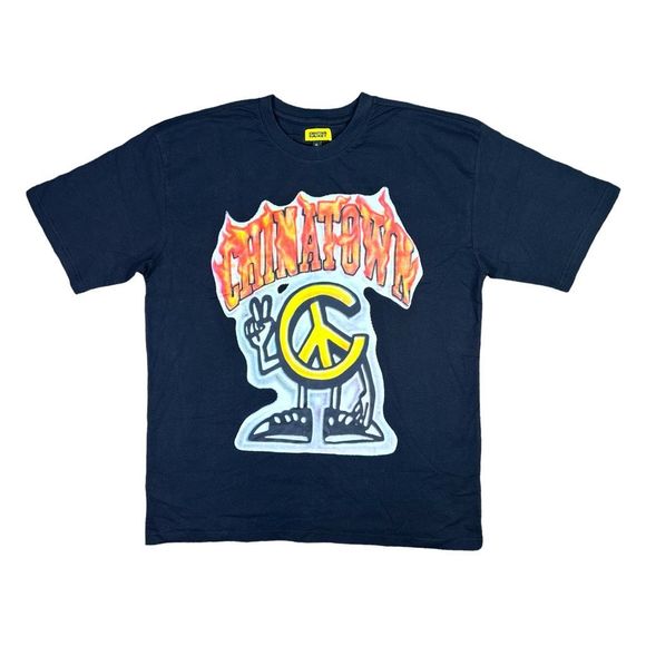 Chinatown Market Peace Guy Flame Arc Tee - Black - Size XL - Picture 1 of 4
